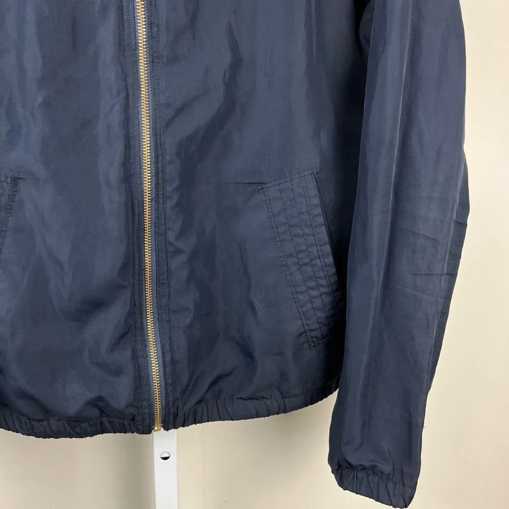 Hollister Hooded‎ Windbreaker Jacket Womens Large Navy Blue Full Zip - Picture 4 of 6